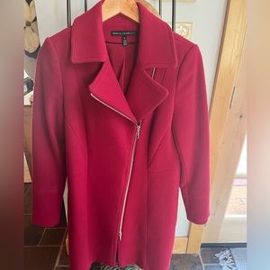 Beautiful red wool pea coat by WHBM